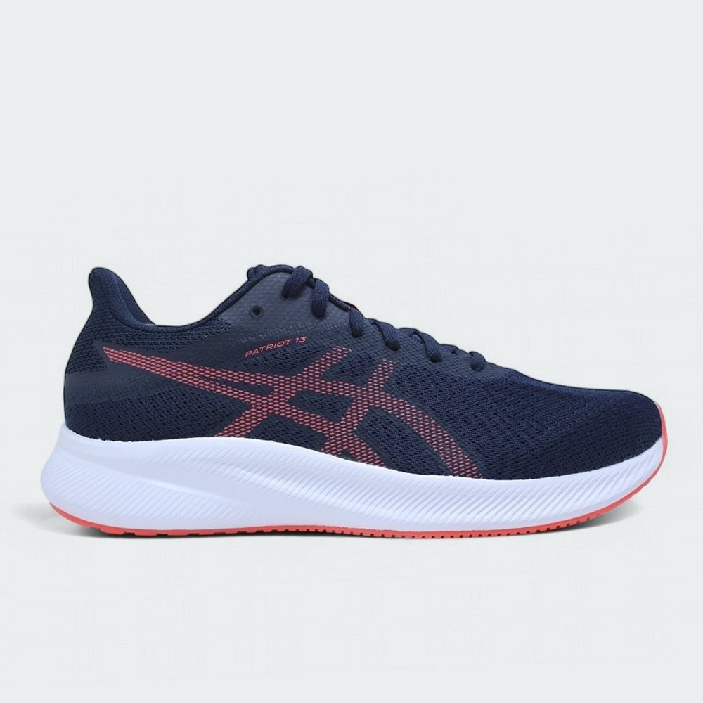 Tenis Asics Patriot 13 - masculino - azul marinho e laranja