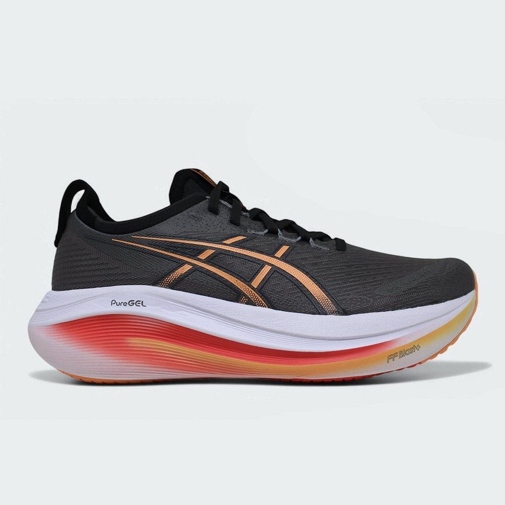Tenis Asics Gel Nimbus 27 - masculino - cinza e laranja