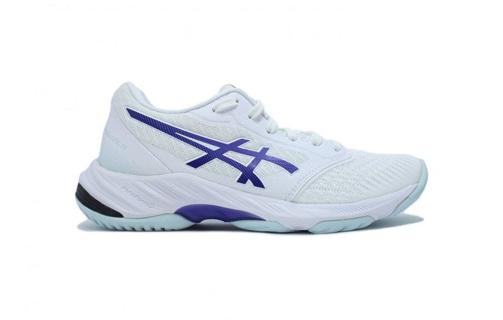 Tenis Asics Netburner Ballistic FF 3 - feminino - branco e azul