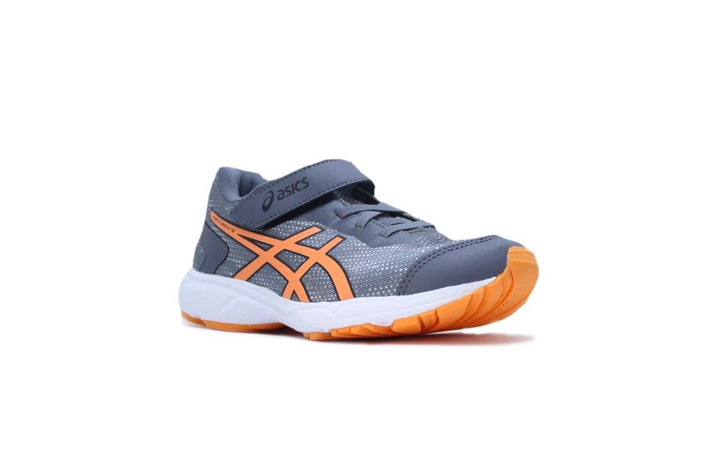 Tenis Asics Fantasy 4ps infantil - masculino - cinza e laranja Cinza 2