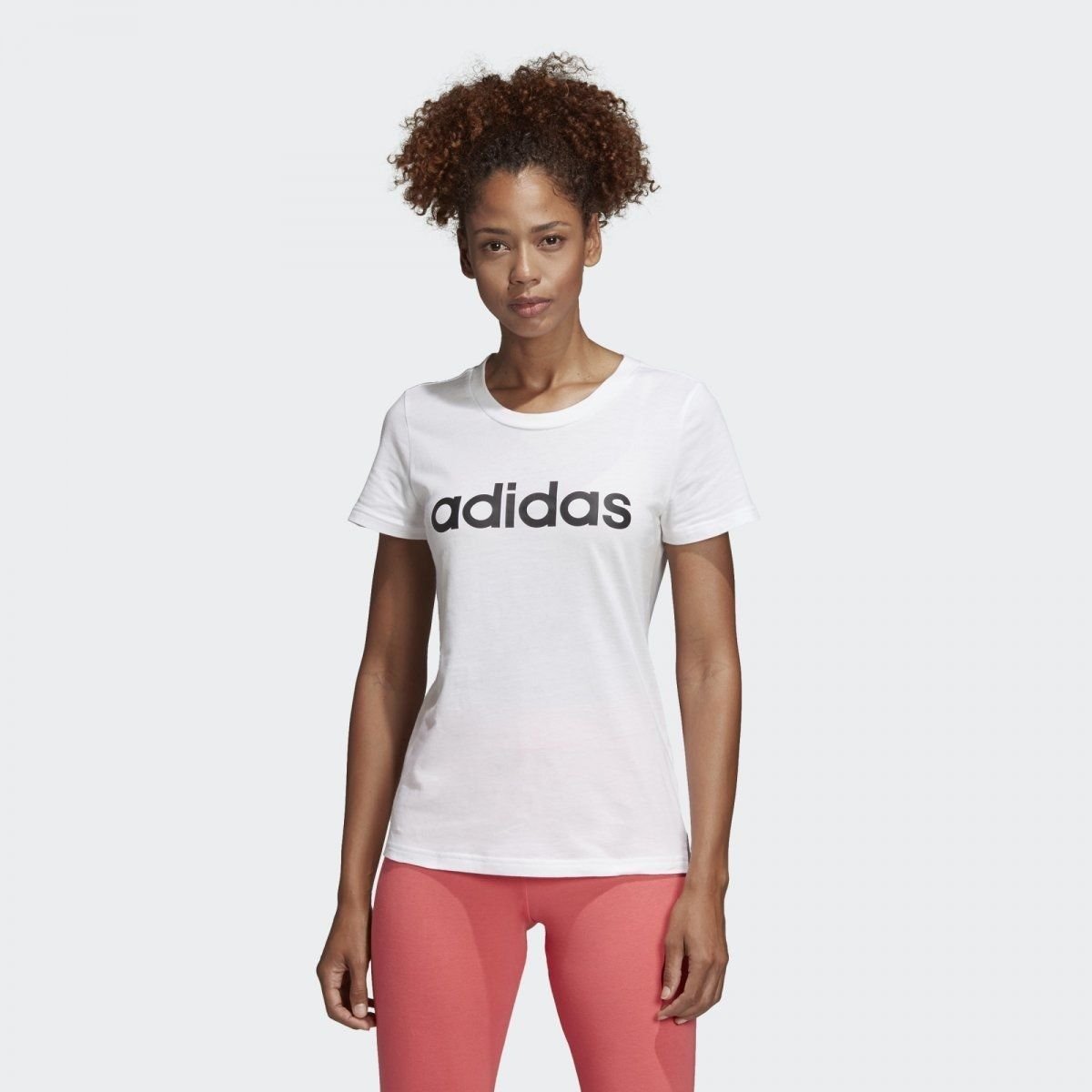 Camiseta Adidas Lin Slim - feminino - preto e branco Branco 3