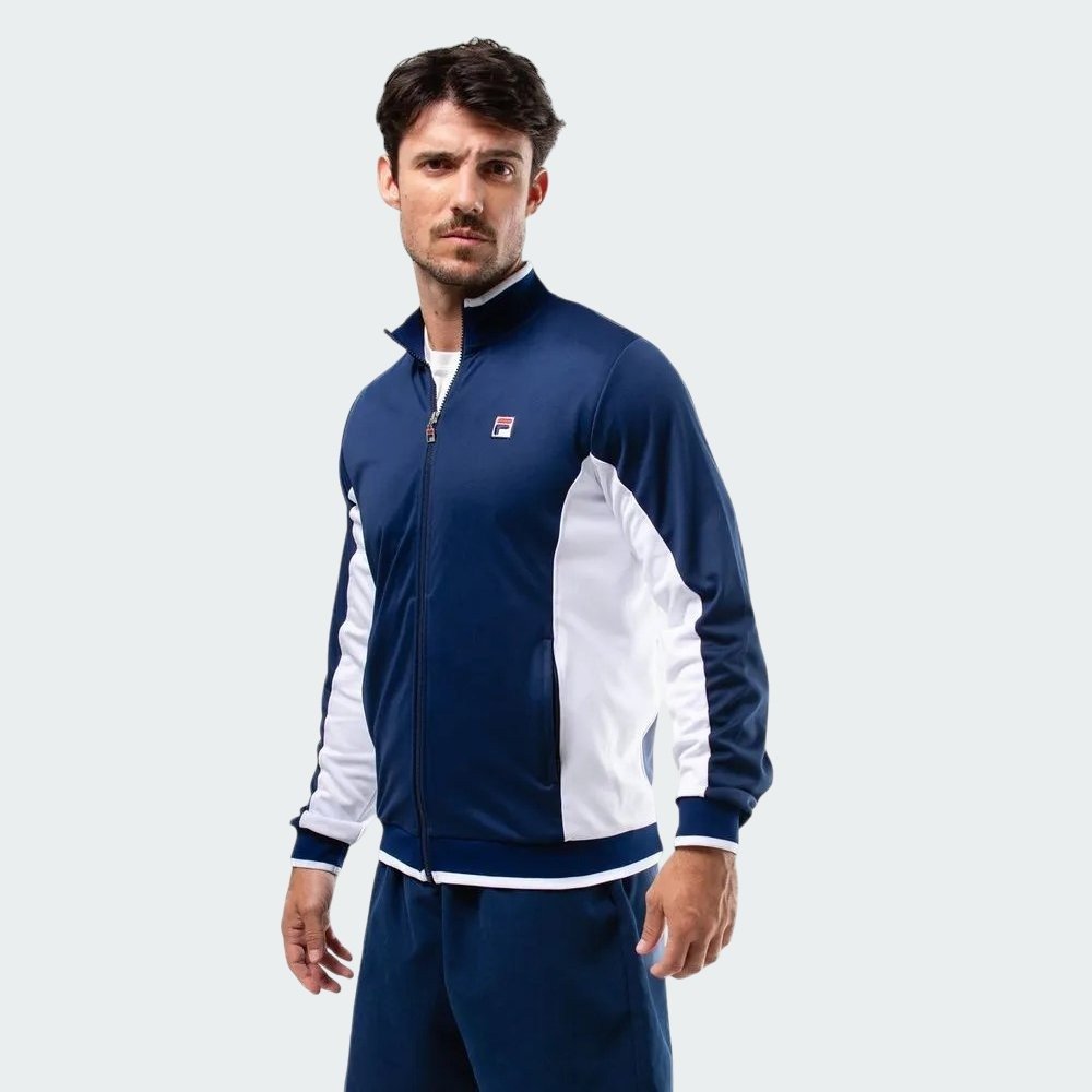 Jaqueta Fila Heritage - masculino - azul marinho e branco