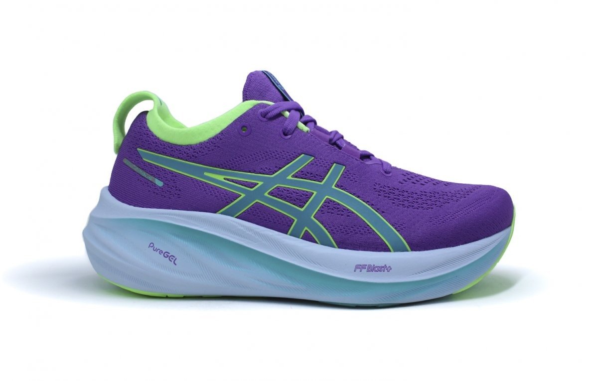 Tenis Asics Gel Nimbus 26 Lite-Show - feminino - roxo e verde