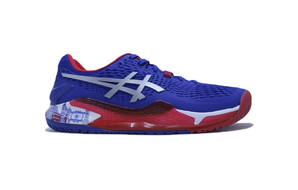 Tenis Asics Gel Resolution 9 Limited Edition - masculino - azul e vermelho