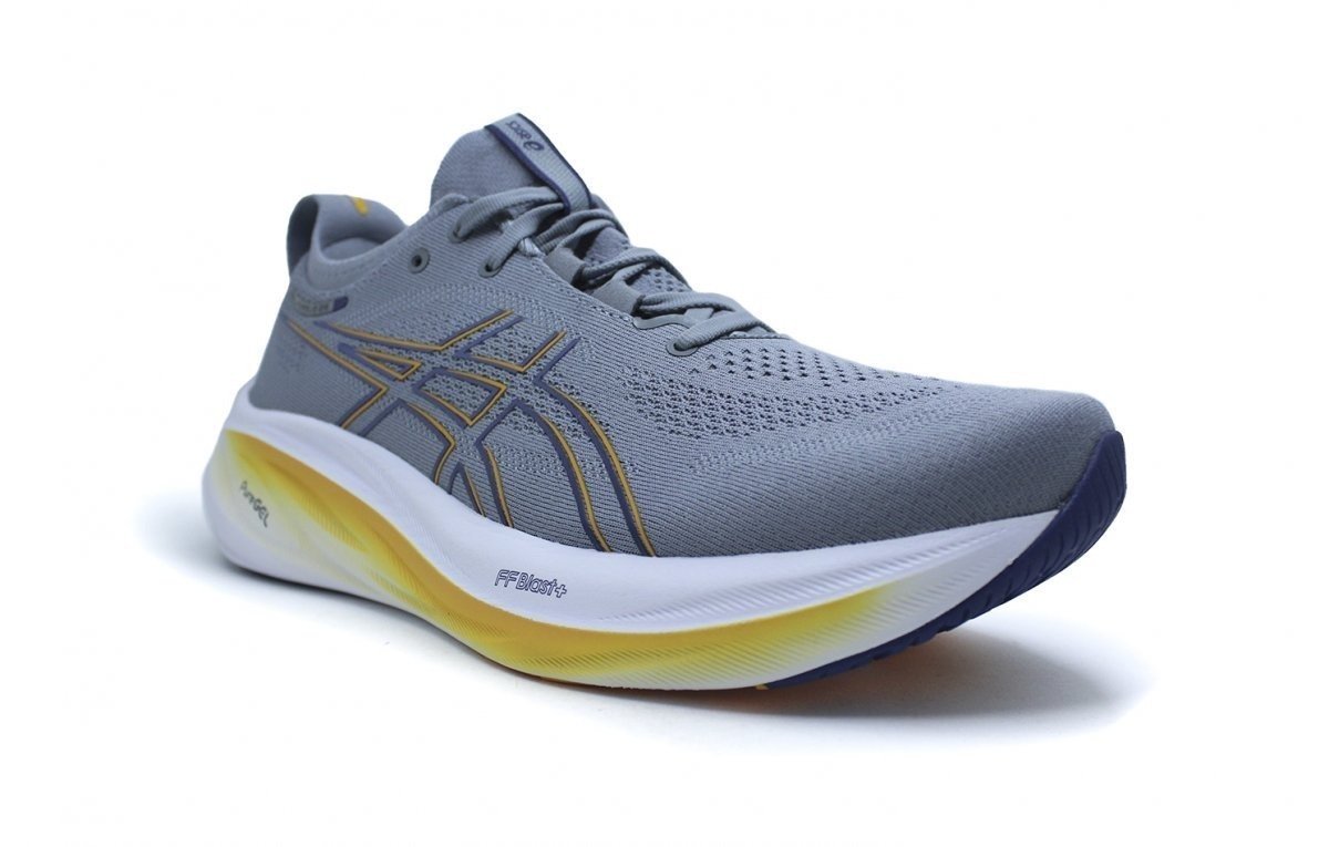 Tenis Asics Gel-Nimbus 26 Sheet Rock Thunder - masculino - cinza e laranja Cinza 2