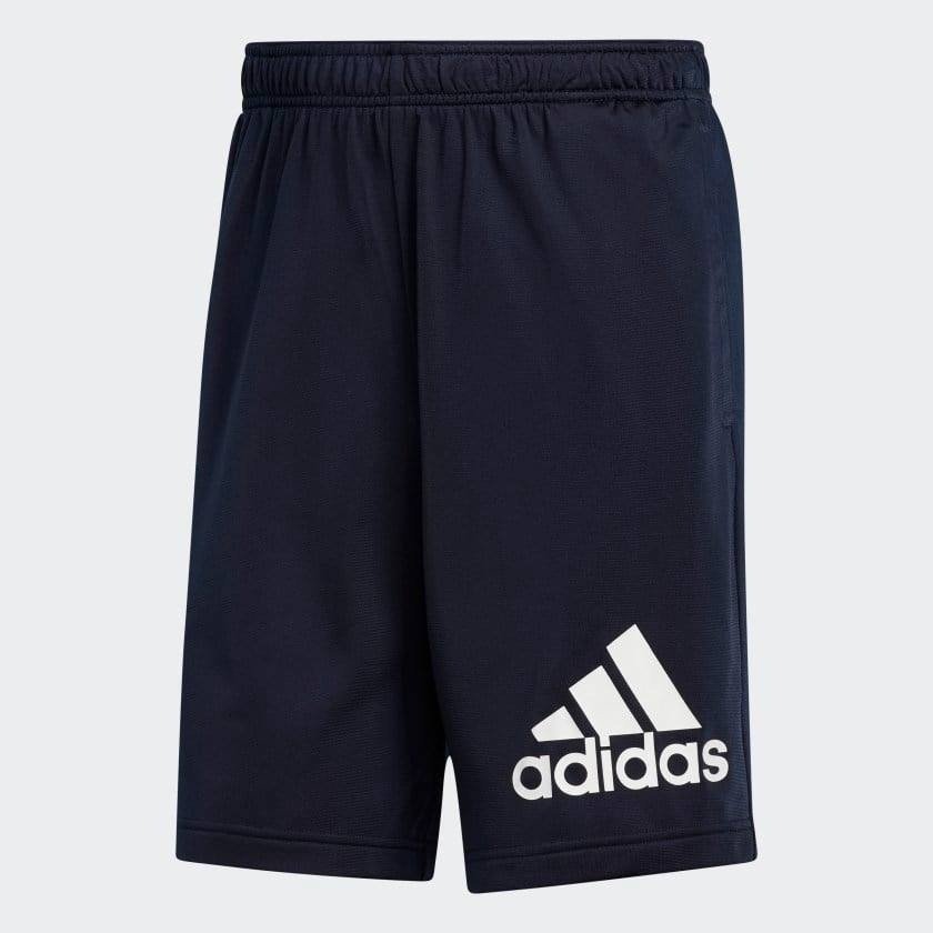 Bermuda Adidas Knit Logo - masculino - azul marinho e branco