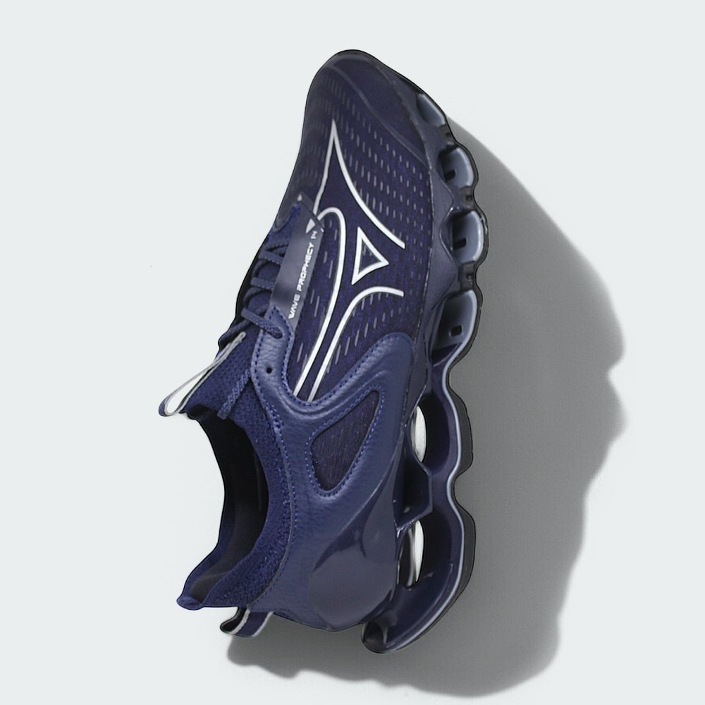 Tenis Mizuno Wave Prophecy 14 - masculino - azul e branco Azul Marinho 7