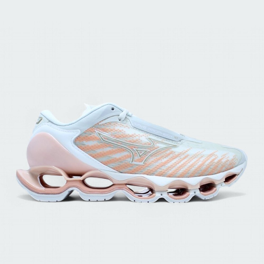 Tenis Mizuno Prophecy 12 - feminino - branco e rosa