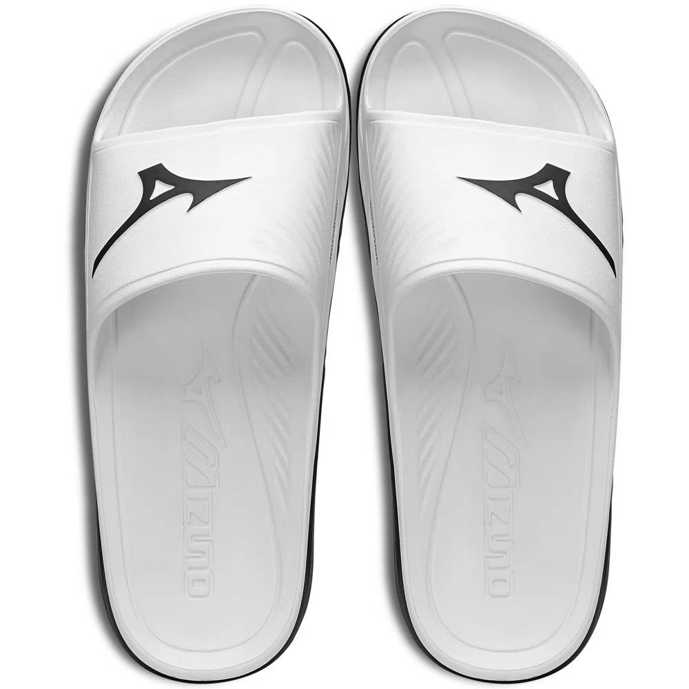Chinelo Mizuno Slide Enerzy - masculino - branco e preto