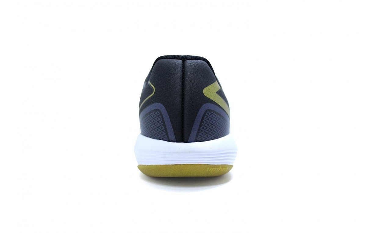 Chuteira futsal indoor Umbro Pro 5 Bump Club infantil - unissex - preto e dourado Preto 3