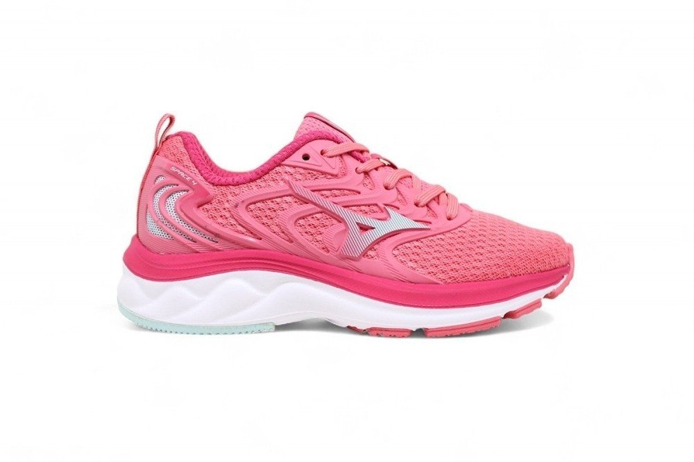 Tenis Mizuno Space 4 infantil - unissex - rosa e branco