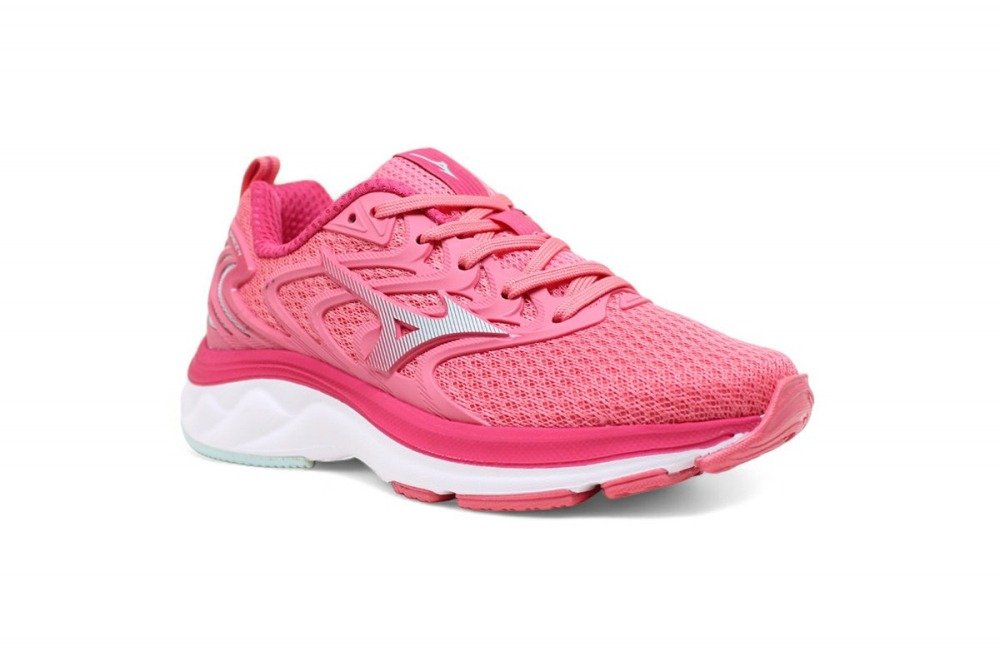 Tenis Mizuno Space 4 infantil - unissex - rosa e branco Rosa 2