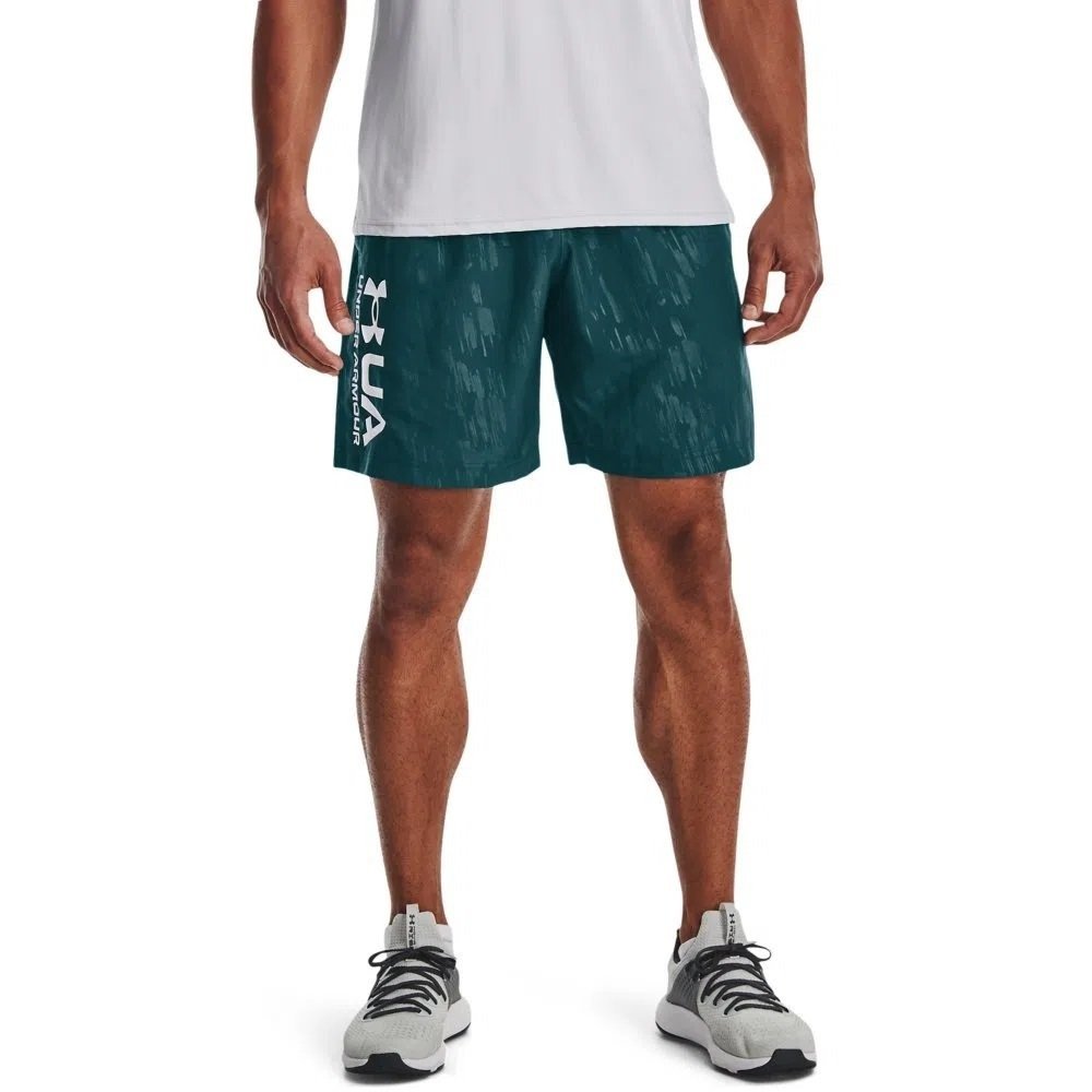 Bermuda Under Armour Woven Emboss - masculino - verde e branco Verde 3