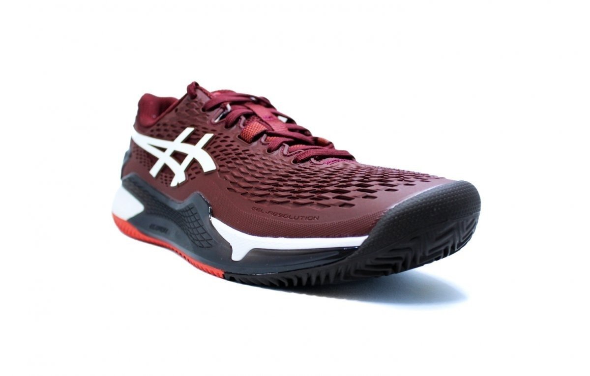Tenis Asics Gel Resolution 9 Clay Antique - masculino - bordo e branco Vermelho 2