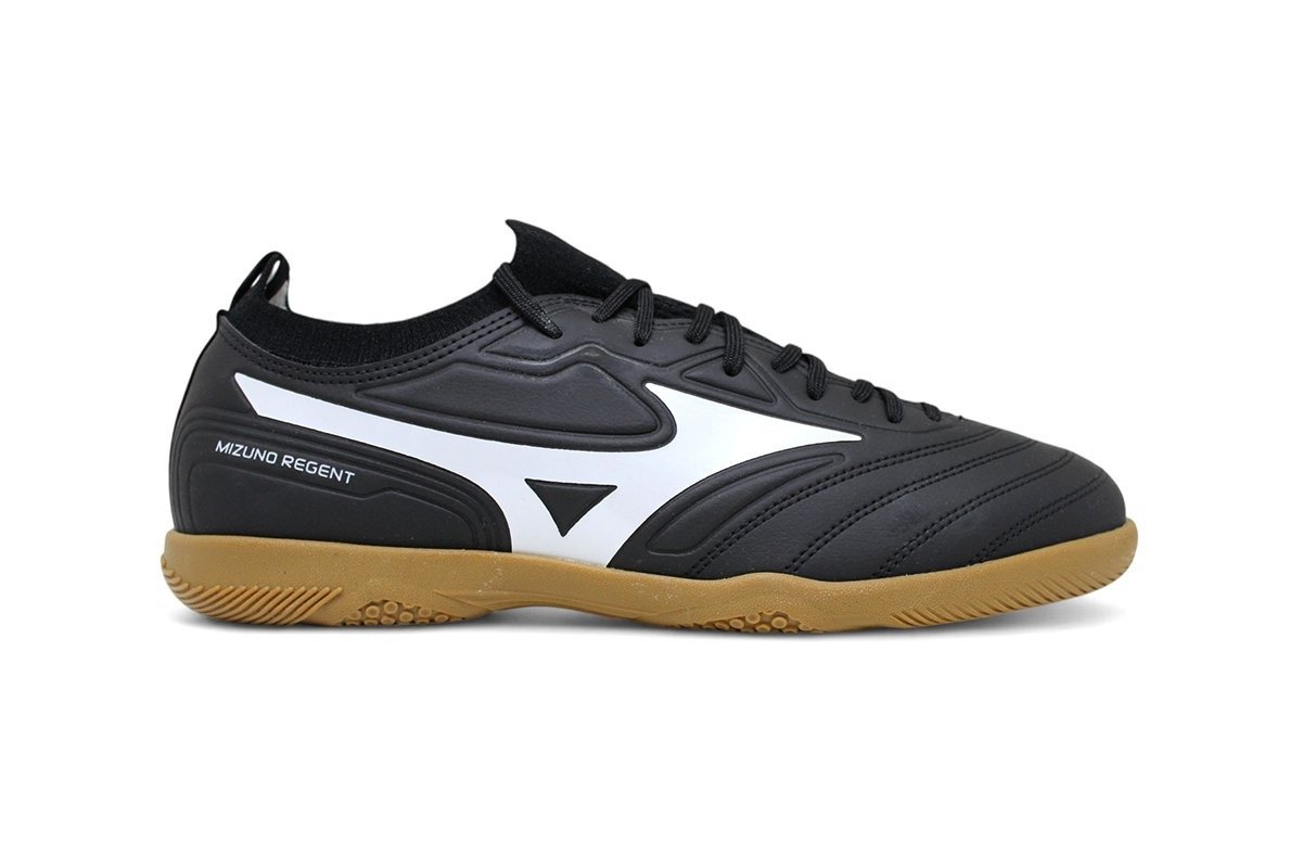 Chuteira futsal Mizuno Regent - unissex - preto e branco