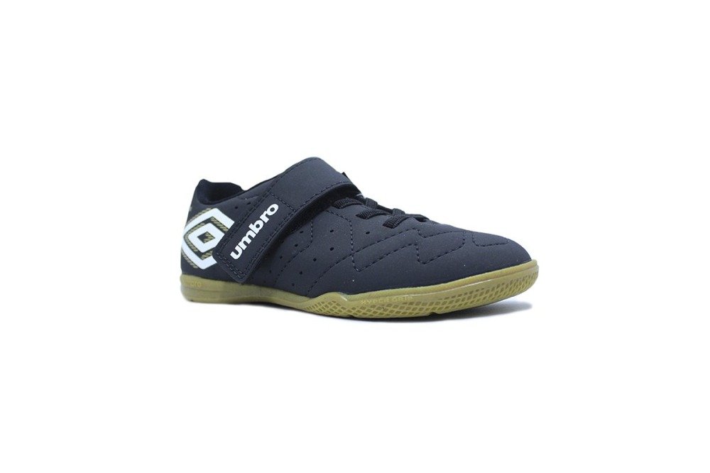 Tenis futsal/indoor Umbro Neo Striker infantil - unissex - preto e branco Preto 2