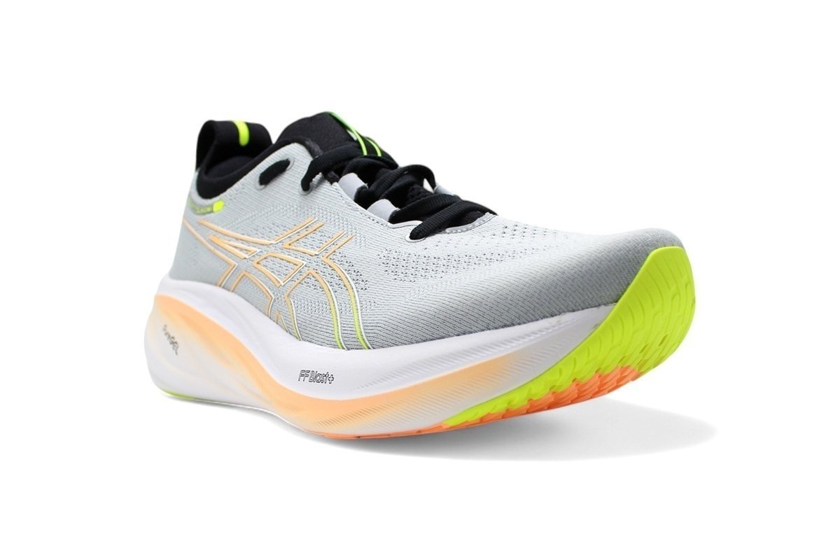 Tenis Asics Gel Nimbus 26 - masculino - cinza e laranja Cinza 2