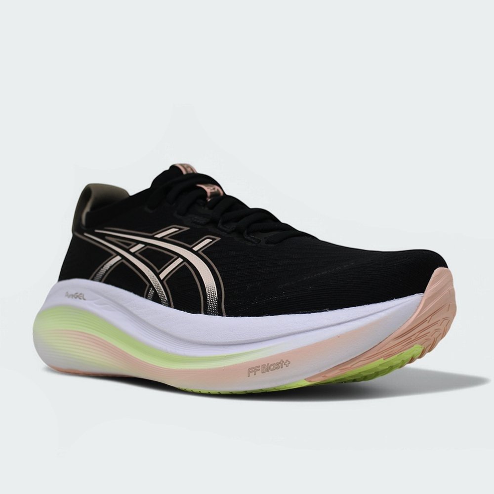 Tenis Asics Gel Nimbus 27 - feminino - preto e rosa Preto 2