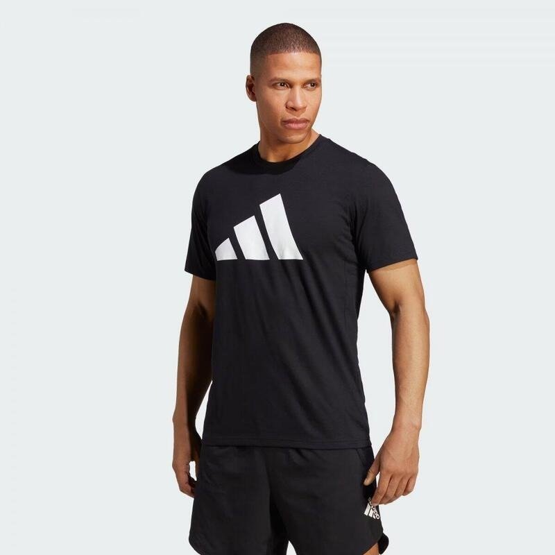 Camiseta Adidas Essentials Logo - masculino - preto e branco