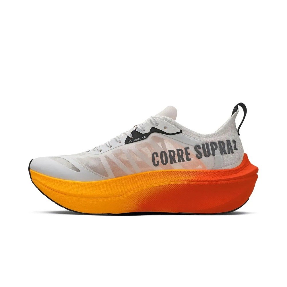 Tênis Olympikus Corre Supra 2 - feminino - branco e laranja Branco 3