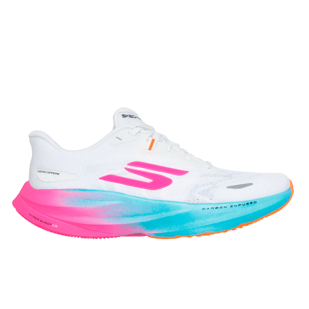 Tênis Skechers SKX Aero Spark - feminino - branco e rosa