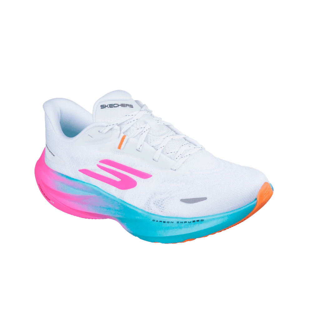 Tênis Skechers SKX Aero Spark - feminino - branco e rosa Branco 2