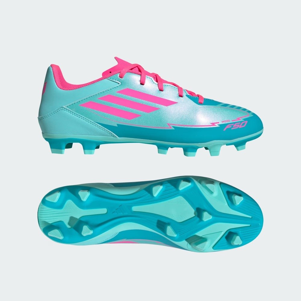 Chuteira Campo Adidas F50 Club Messi - masculino - azul e rosa