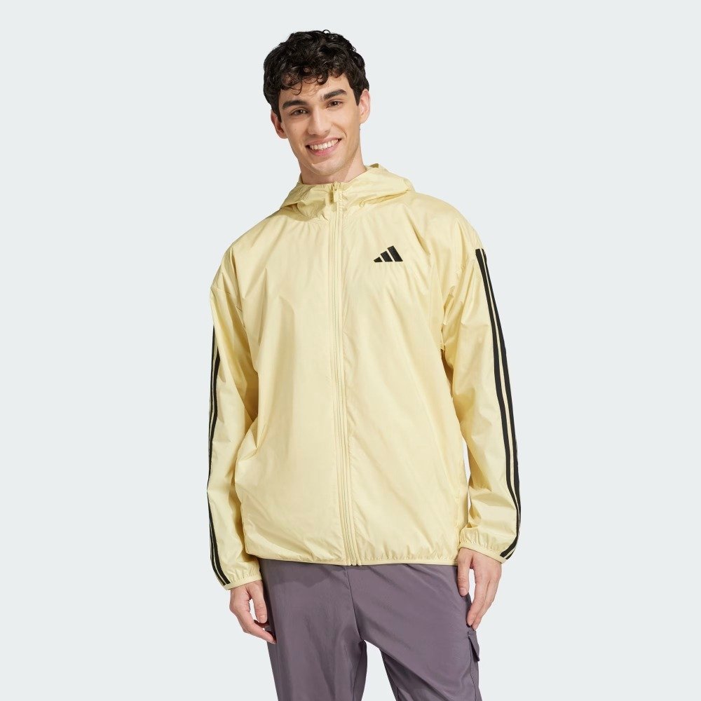 Jaqueta Quebra Vento Adidas Essentials 3 Listras - masculino - amarelo e preto
