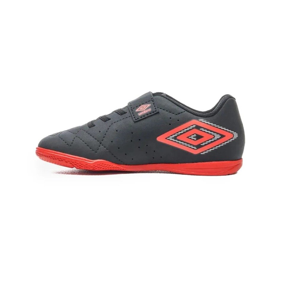 Chuteira Fultal Umbro Neo Striker Kids - unissex - preto e vermelho Preto 2