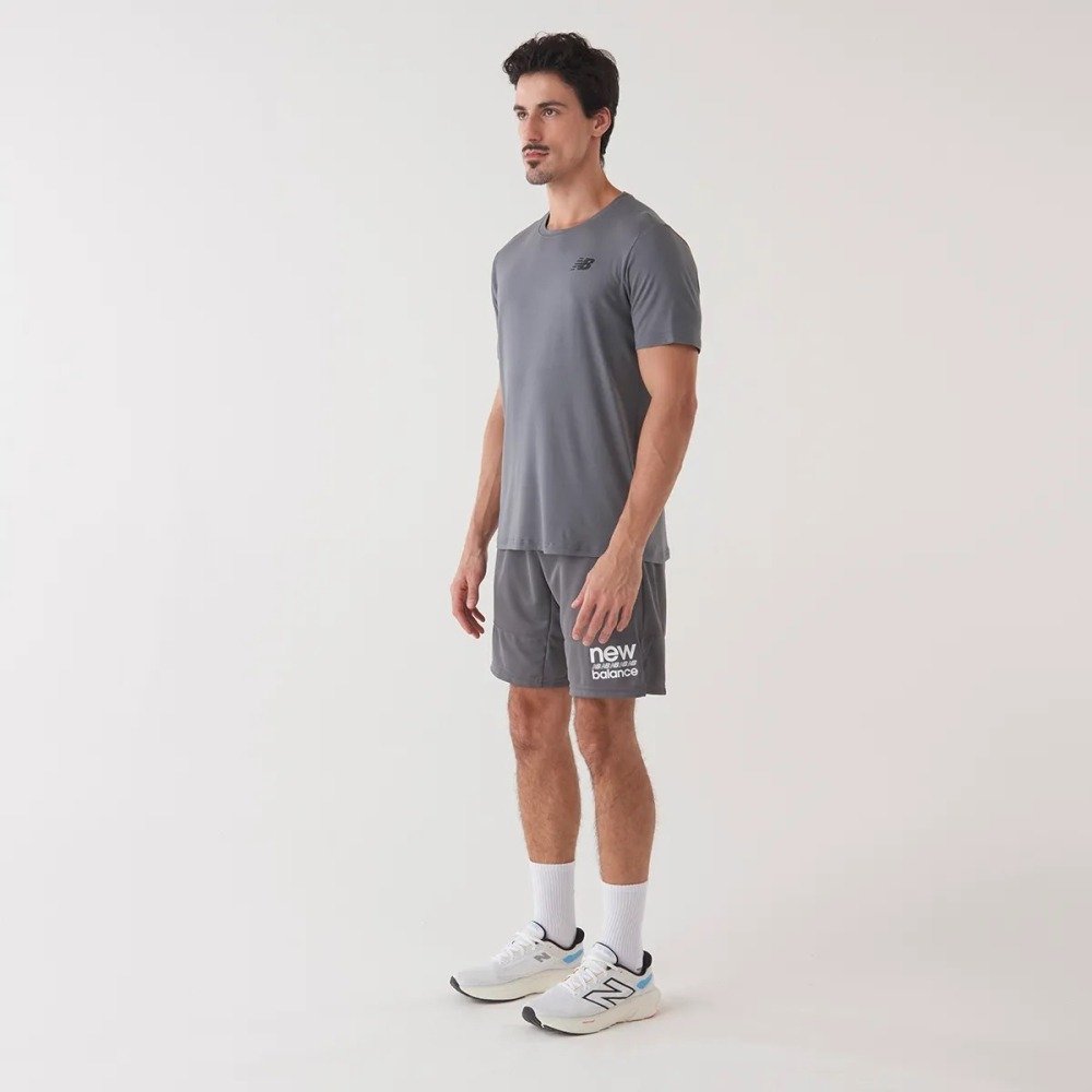 Camiseta New Balance Active Logo - masculino - cinza Cinza 3