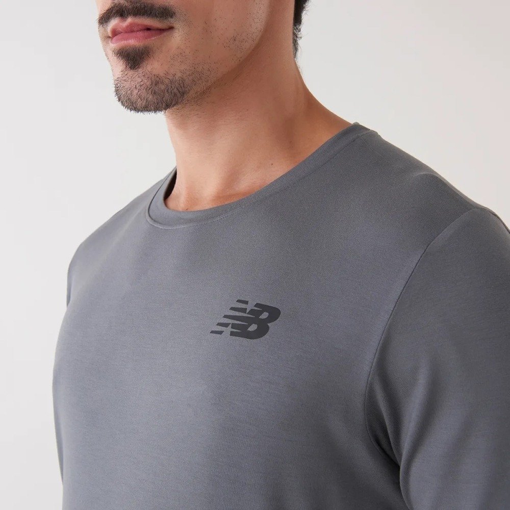 Camiseta New Balance Active Logo - masculino - cinza Cinza 4