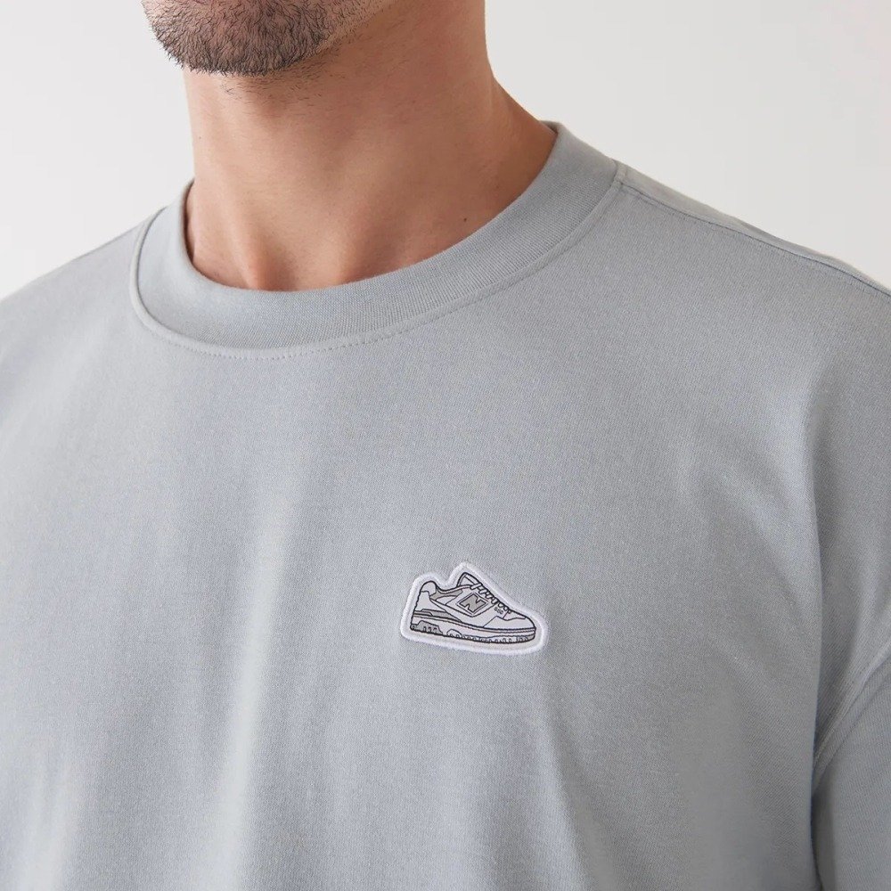 Camiseta New Balance Athletics 550 Patch - masculino - cinza mescla Cinza 4