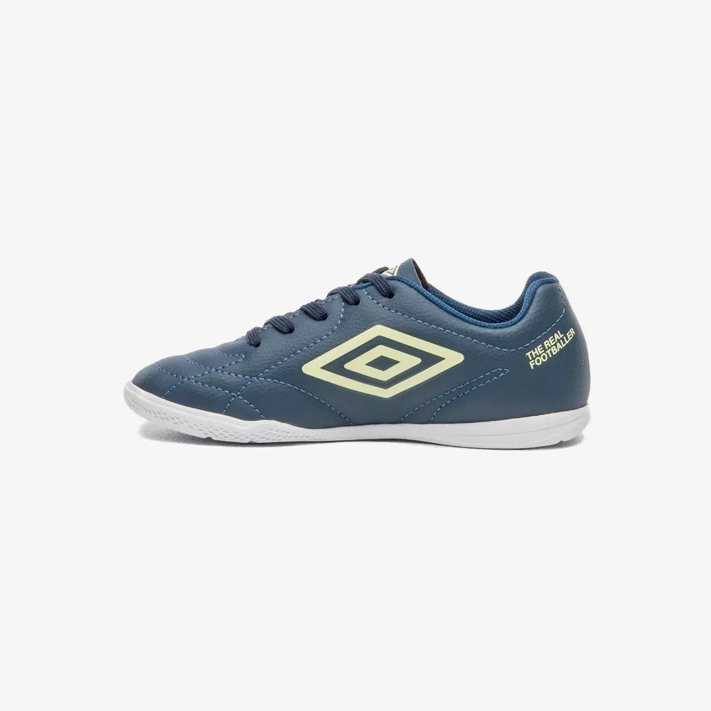 Chuteira Futsal Umbro Class Footballer Infantil - unissex - azul marinho e verde Azul 2