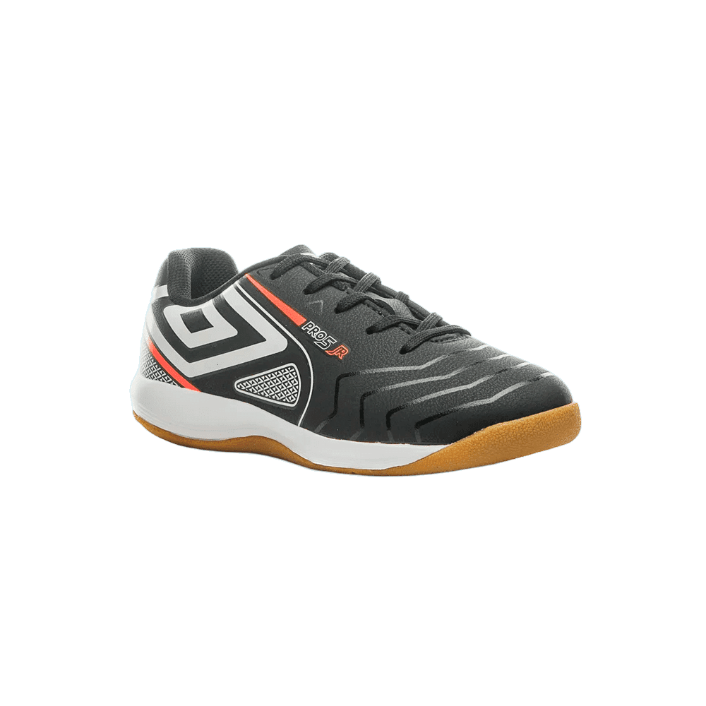 Chuteira Futsal Umbro Pro 5 Infantil - unissex - prata e laranja Preto 2