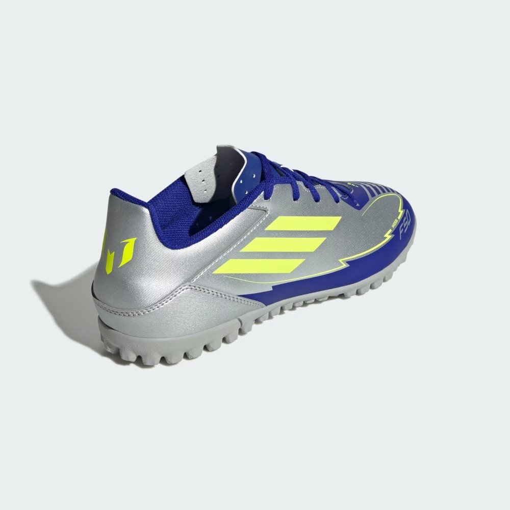 Chuteira Society Adidas F50 Club Messi - masculino - azul marinho e verde Prata 6