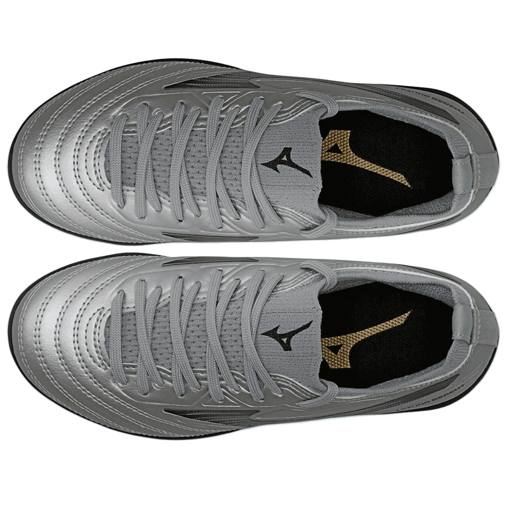 Chuteira Mizuno Regent JR - unissex - prata e preto Prata 4