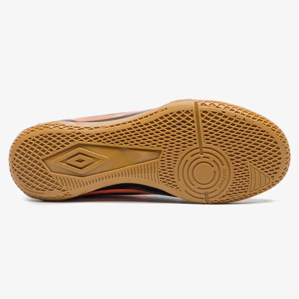 Chuteira Futsal Umbro Orbit - unissex - preto e laranja Preto 5