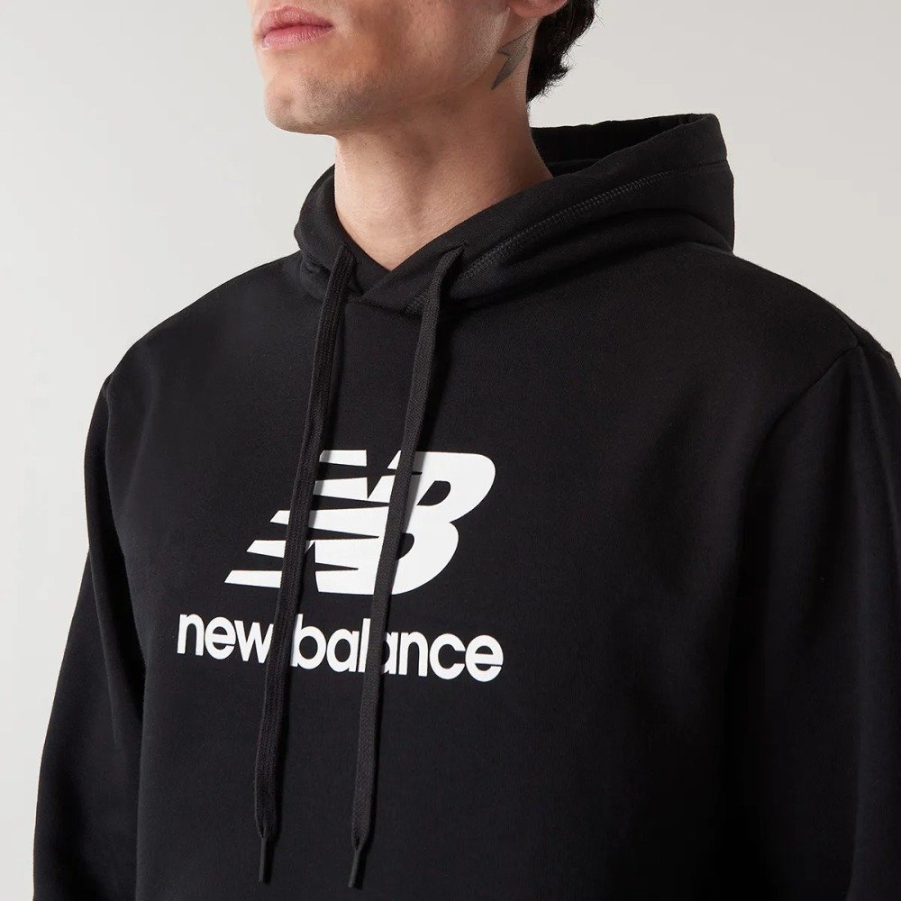 Moletom New Balance Essentials Basic Com Capuz - masculino - preto e branco Preto 4
