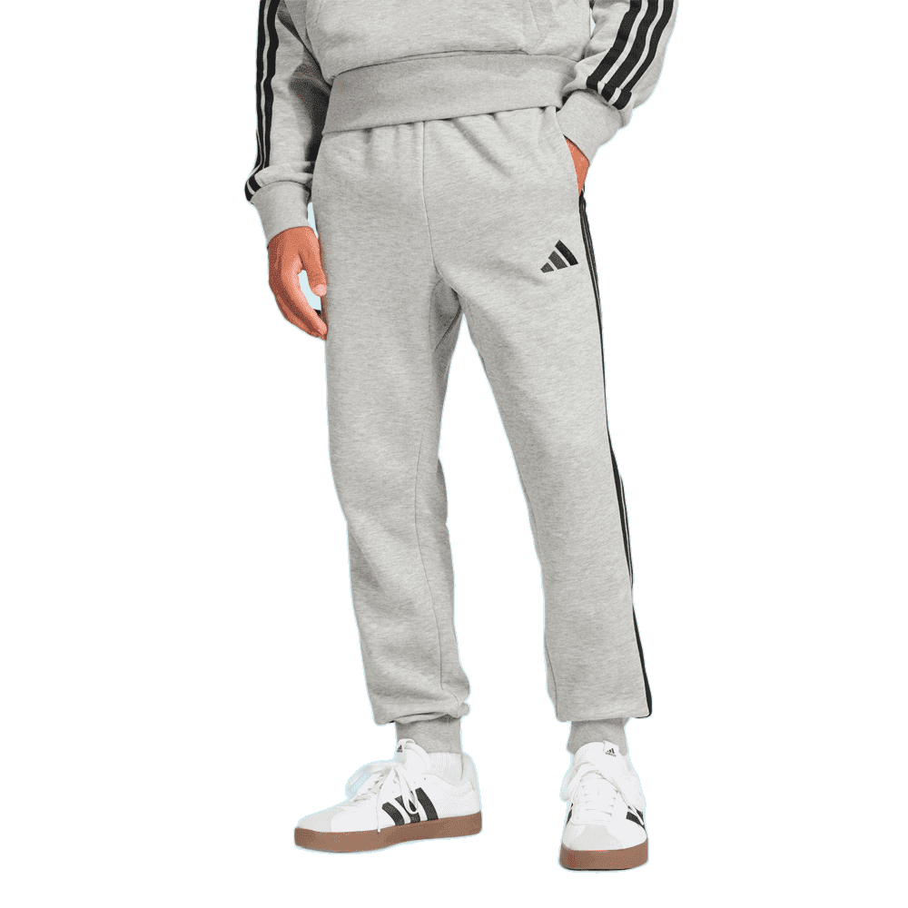 Calça Adidas Fleece Essentials Três Listras - masculino - cinza e preto