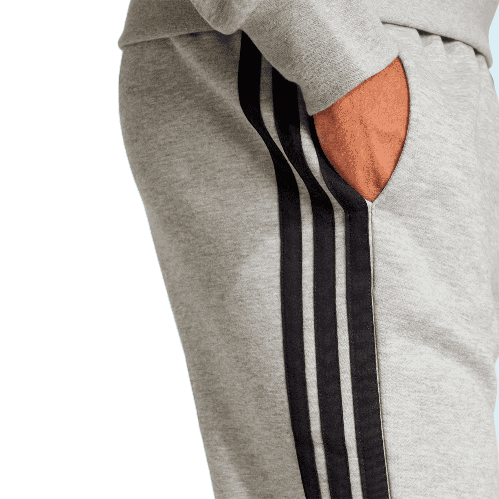 Calça Adidas Fleece Essentials Três Listras - masculino - cinza e preto Cinza 4