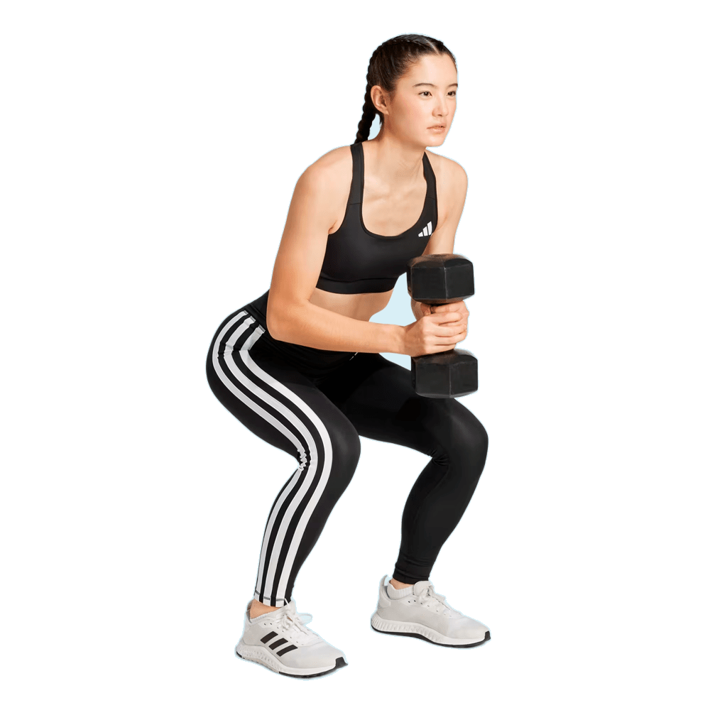 Calça Adidas Optime Essentials Três Listras - feminino - preto e branco Preto 3