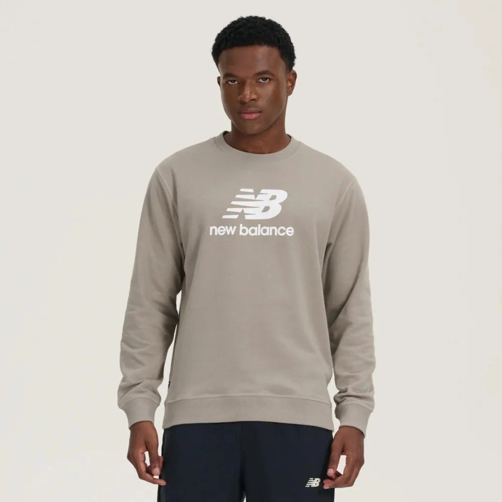 Moletom New Balance Regular Essentials Basic - masculino - cinza e branco