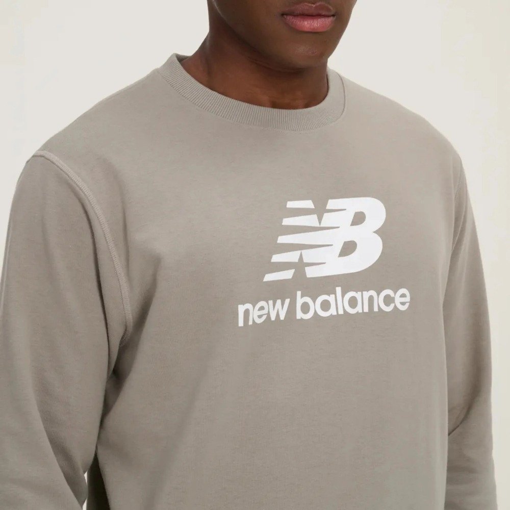 Moletom New Balance Regular Essentials Basic - masculino - cinza e branco Cinza 2