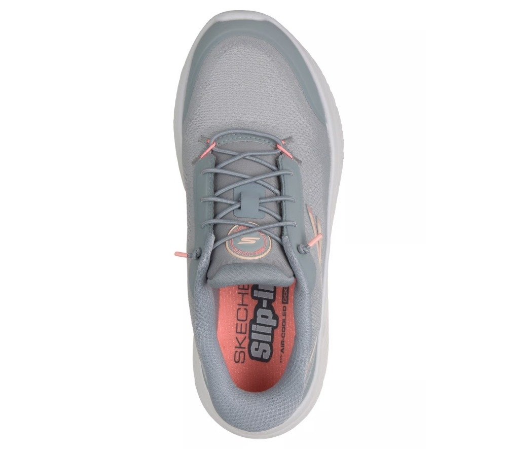Tenis Skechers Walk Max Cushioning Hyper Burst - feminino - branco e cinza Cinza 3
