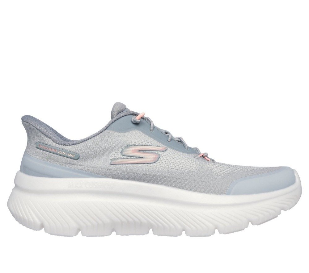 Tenis Skechers Walk Max Cushioning Hyper Burst - feminino  - branco e cinza