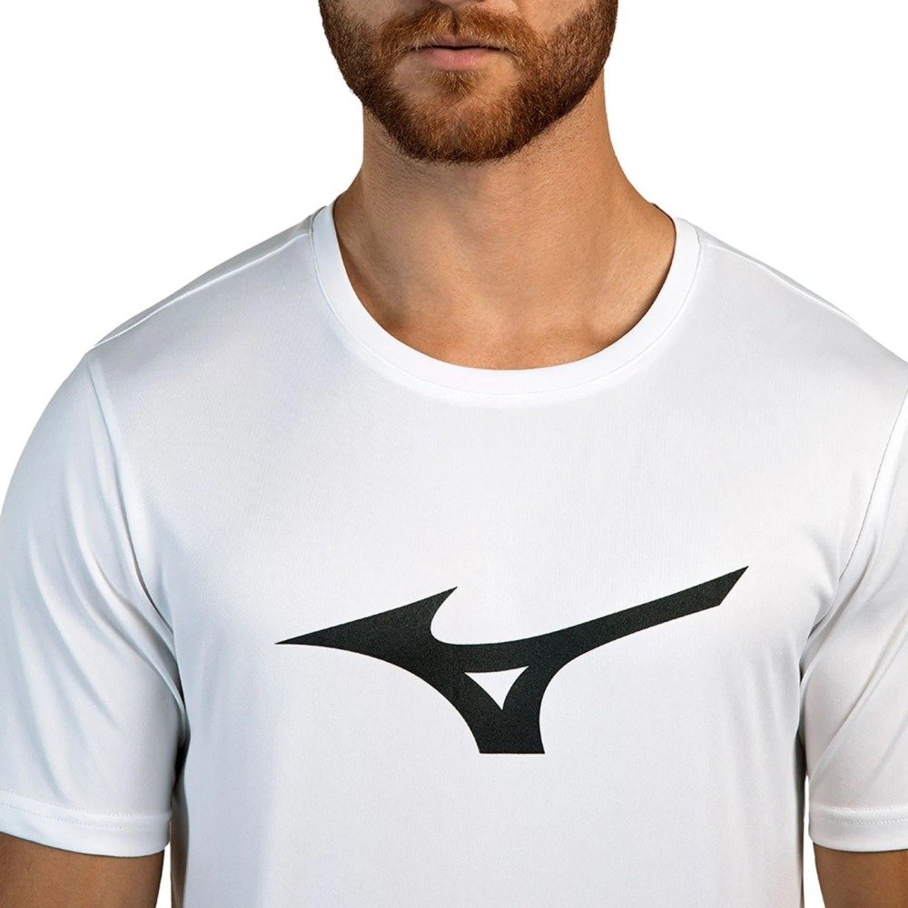 Camiseta Mizuno Run Spark - masculino - branco e preto Branco 3