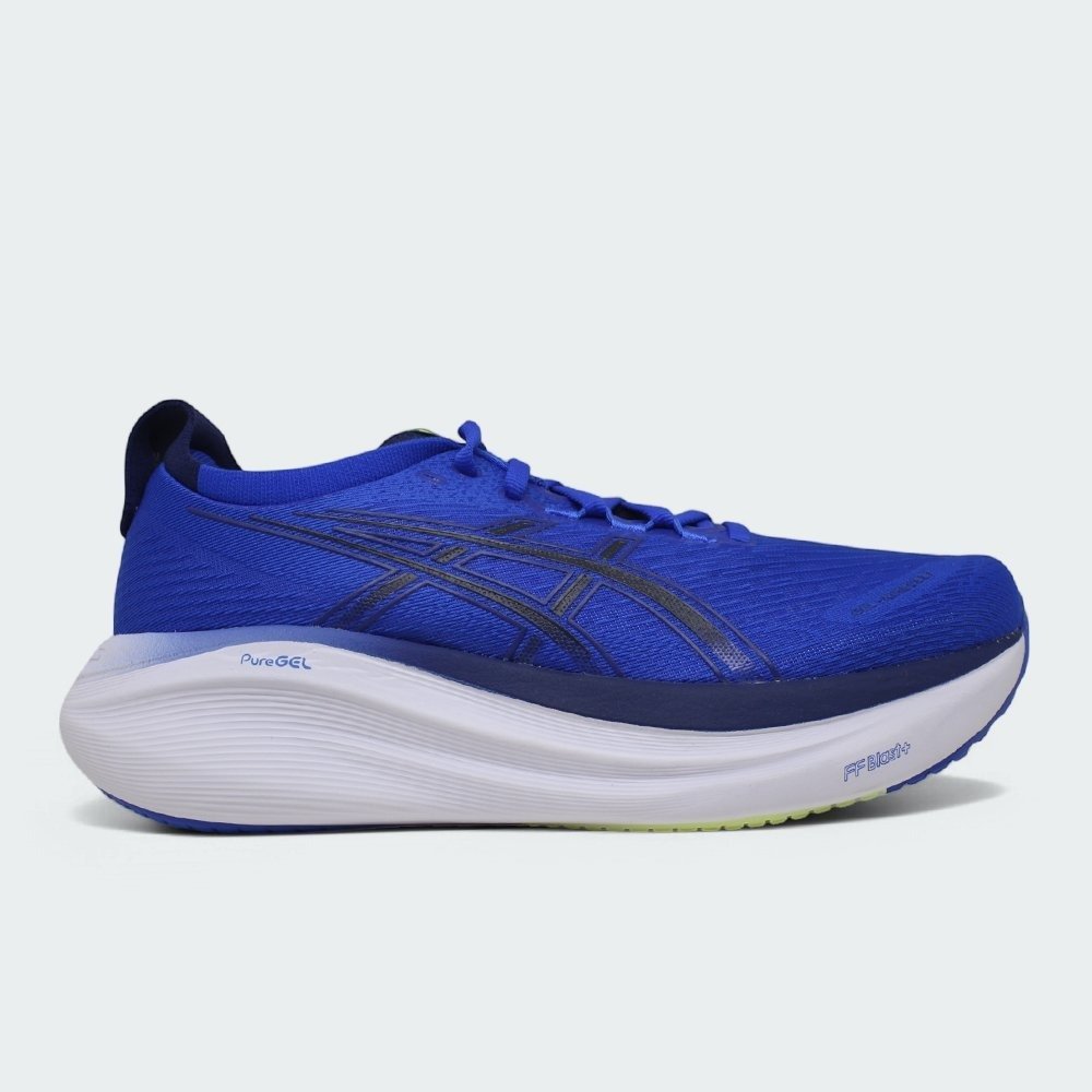 Tenis Asics Gel Nimbus 27 - masculino - azul e branco