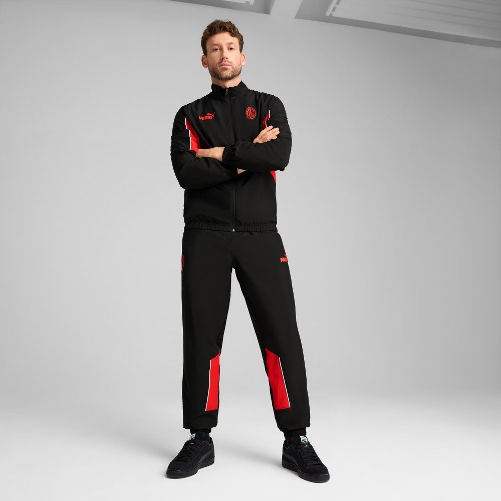 Calça Puma AC Milan ftblARCHIVE - masculino - preto e vermelho Preto 3