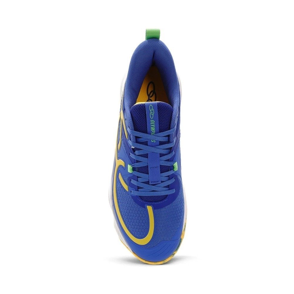 Tenis OlympIikus Qu4dra BR1 - masculino - azul  e amarelo  Azul 2