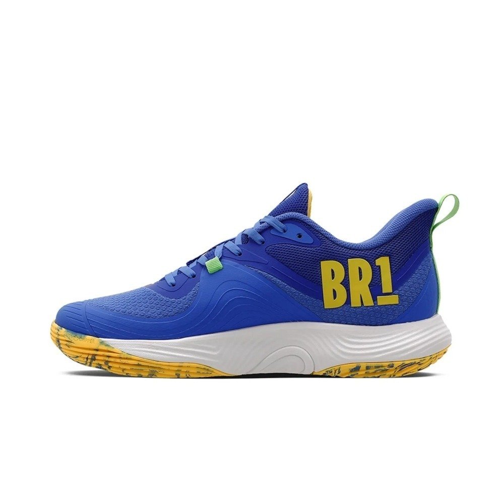 Tenis OlympIikus Qu4dra BR1 - masculino - azul  e amarelo  Azul 8